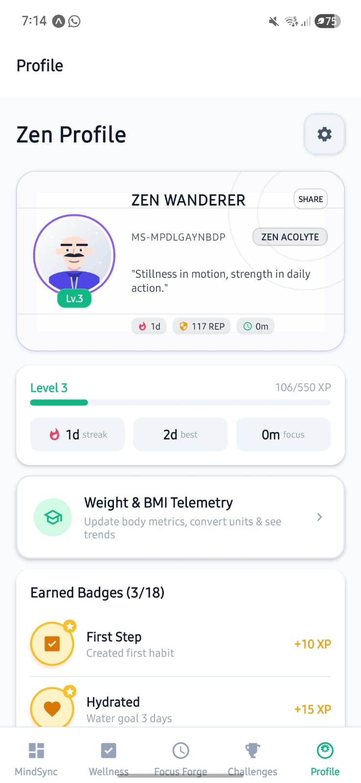 MindSync UI Placeholder 2